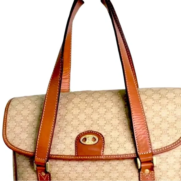 CELINE Vintage Macadam Top handle Bag with COA - Picture 11 of 17